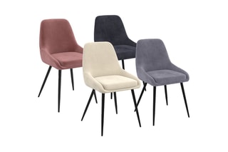$4 chaises Olivia - Gris, beige et rose