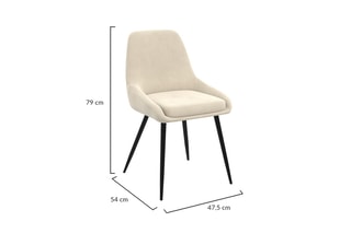 $4 chaises Olivia - Gris, beige et rose