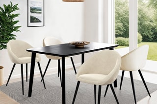 $4 chaises Dory - Crème et noir