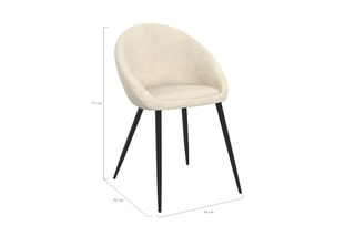 $4 chaises Dory - Crème et noir