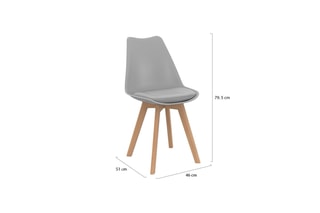 $6 chaises Nordia Blanc, gris, bleu