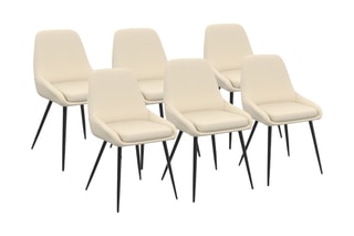 $6 chaises Ornella - Beige et noir