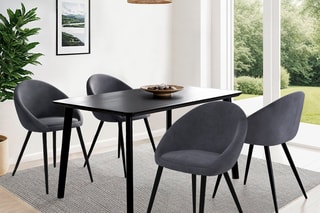 $4 chaises Dory - Gris et noir