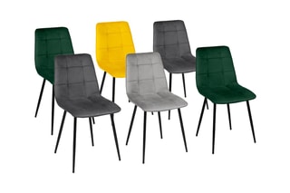 $6 chaises Linda  -  Vert, gris et jaune
