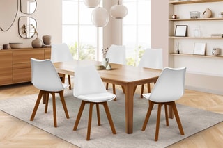 $6 chaises Brava - Naturel et blanc