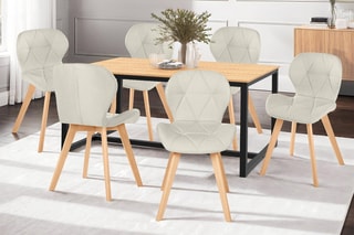 $6 chaises Gatsby - Beige et naturel