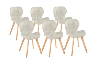 $6 chaises Gatsby - Beige et naturel