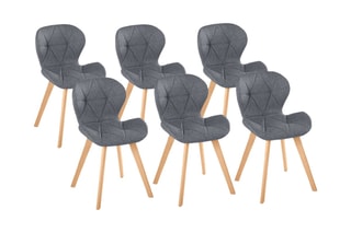 $6 chaises Gatsby - Gris et naturel