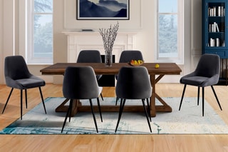$6 chaises Olivia - Gris et noir