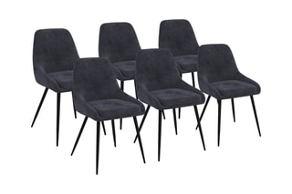 $6 chaises Olivia - Gris et noir