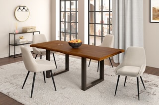 $4 chaises Olivia - Beige et noir