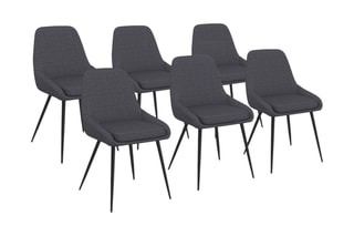 $6 chaises Ornella - Gris et noir