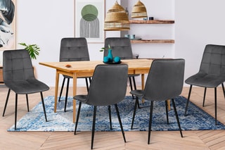 $6 chaises Linda Gris foncé