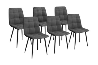 $6 chaises Linda Gris foncé