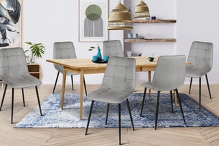 $6 chaises Linda Gris clair