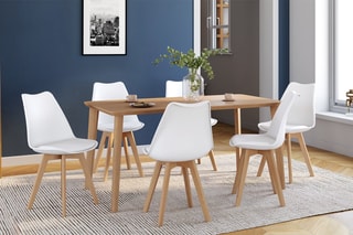 $6 chaises Nordia - Naturel et blanc