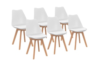 $6 chaises Nordia - Naturel et blanc