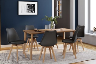 $6 chaises Nordia -  Gris foncé