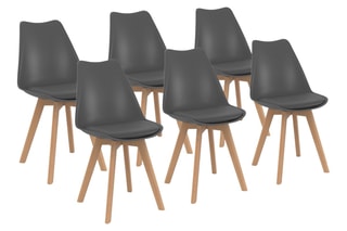 $6 chaises Nordia -  Gris foncé