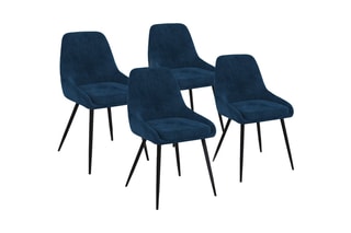 $4 chaises Olivia - Bleu et noir