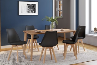 $6 chaises Nordia - Naturel et noir