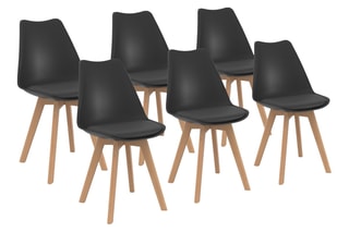 $6 chaises Nordia - Naturel et noir