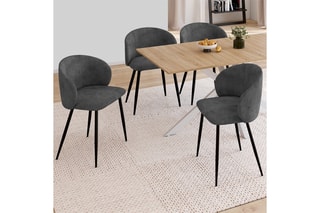 $4 chaises Léona - Gris foncé