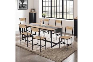 $6 chaises Memphis - Imitation bois et noir