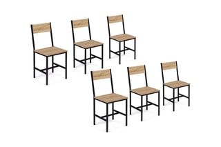 $6 chaises Memphis - Imitation bois et noir
