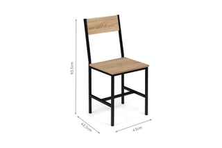 $6 chaises Memphis - Imitation bois et noir