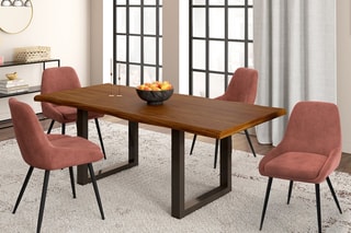 $4 chaises Olivia - Terracotta et noir