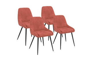 $4 chaises Olivia - Terracotta et noir