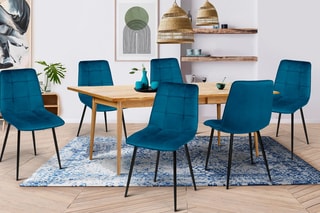 $6 chaises Linda Bleu canard