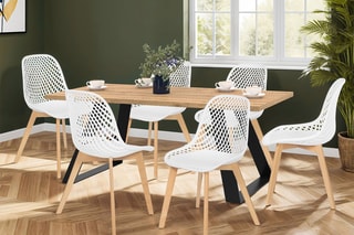 $6 chaises Maelle - Blanc et naturel
