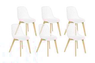 $6 chaises Maelle - Blanc et naturel