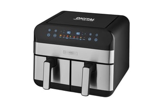 $Friteuse sans huile avec 2 cuves - 2400 W - 9 l
