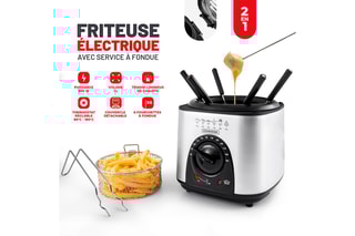$Friteuse et fondue 2-en-1 - 950 W - 1 l