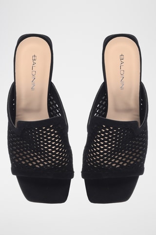 $Mules à talons en nubuck - Noir