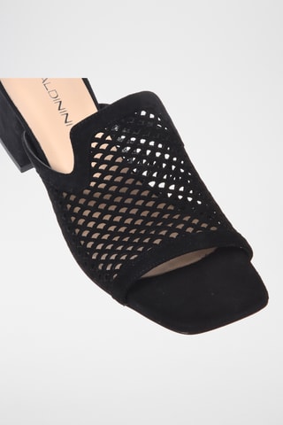 $Mules à talons en nubuck - Noir