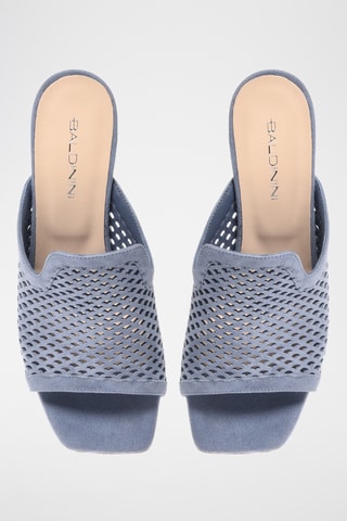 $Mules à talons en nubuck - Bleu