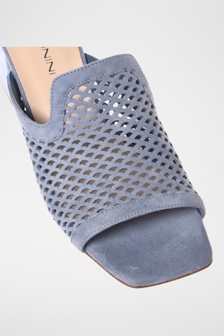 $Mules à talons en nubuck - Bleu
