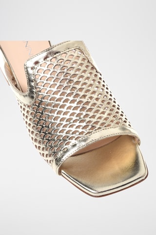 $Mules en cuir à talons - Doré