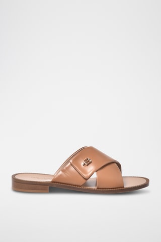 $Mules en cuir - Camel