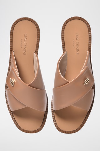 $Mules en cuir - Camel