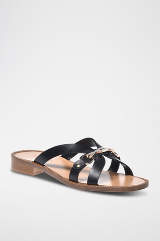 $Mules en cuir - Noir