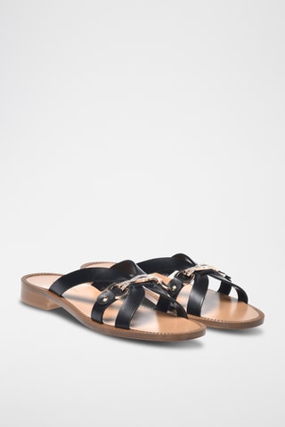 $Mules en cuir - Noir