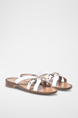 $Mules en cuir - Blanc