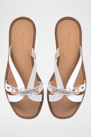 $Mules en cuir - Blanc