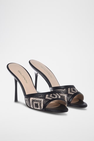 $Mules à talons en cuir - Noir
