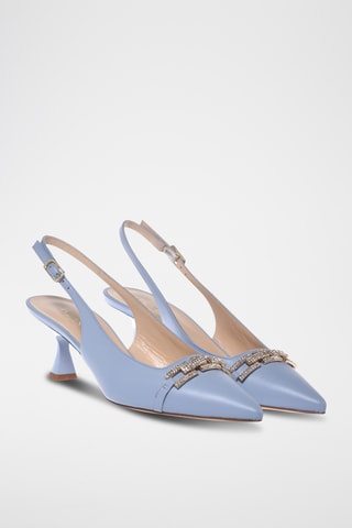 $Escarpins en cuir - Bleu